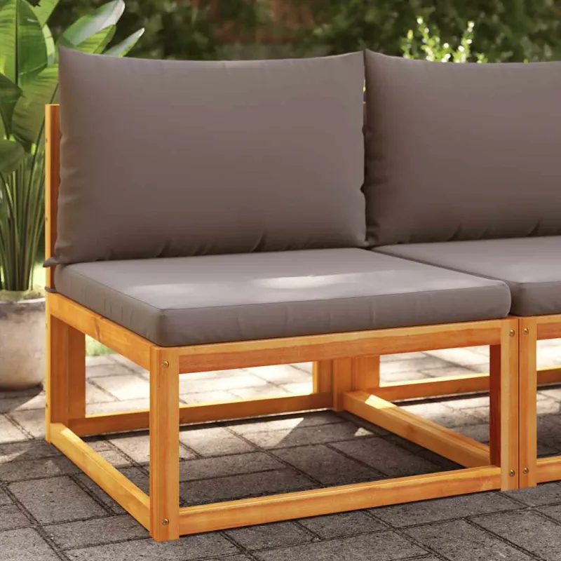 Sodo sofa be porankių su pagalvėlėmis, akacijos mediena ir virvė