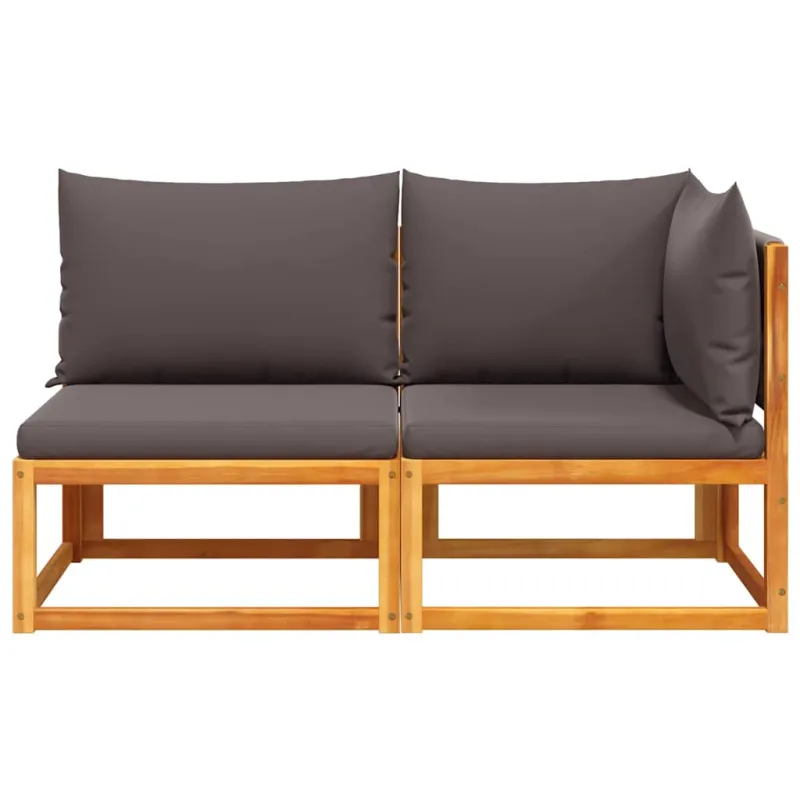 Dvivietė sodo sofa su pagalvėlėmis, akacijos mediena ir virvė