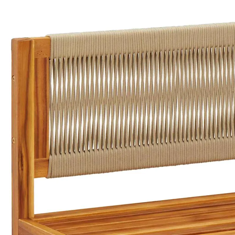 Sodo kampinė sofa su pagalvėlėmis, akacijos mediena ir virvė