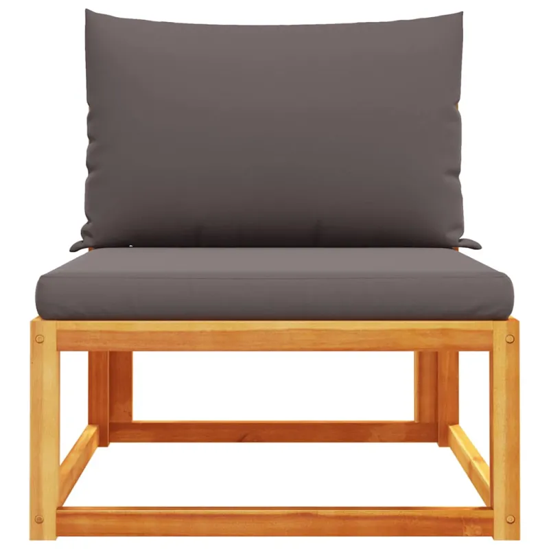Sodo sofa be porankių su pagalvėlėmis, akacijos mediena ir rotangas