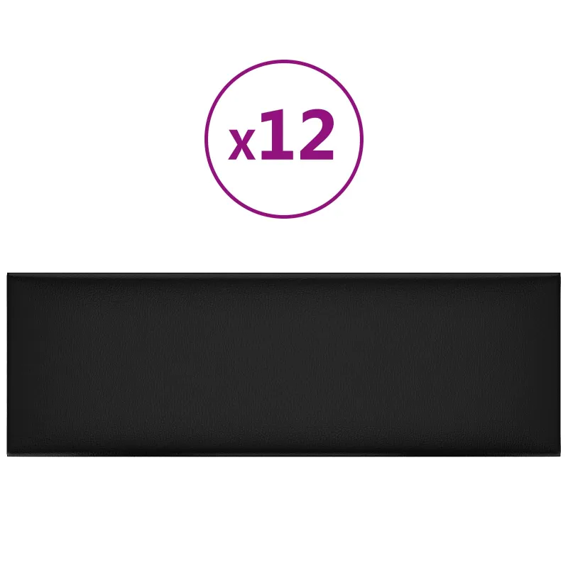 Sieninis galvūgalis 12 pcs Juodas 90 x 30 cm audinys