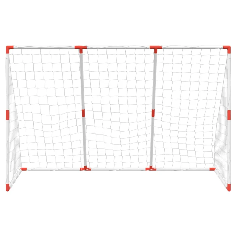 Futbolo vartai su kamuoliais, 2-1, balti, 184x64x124cm, metalas
