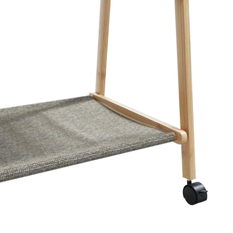 Drabužių kabykla su lentynomis/ratukais, 106x34x106,5cm