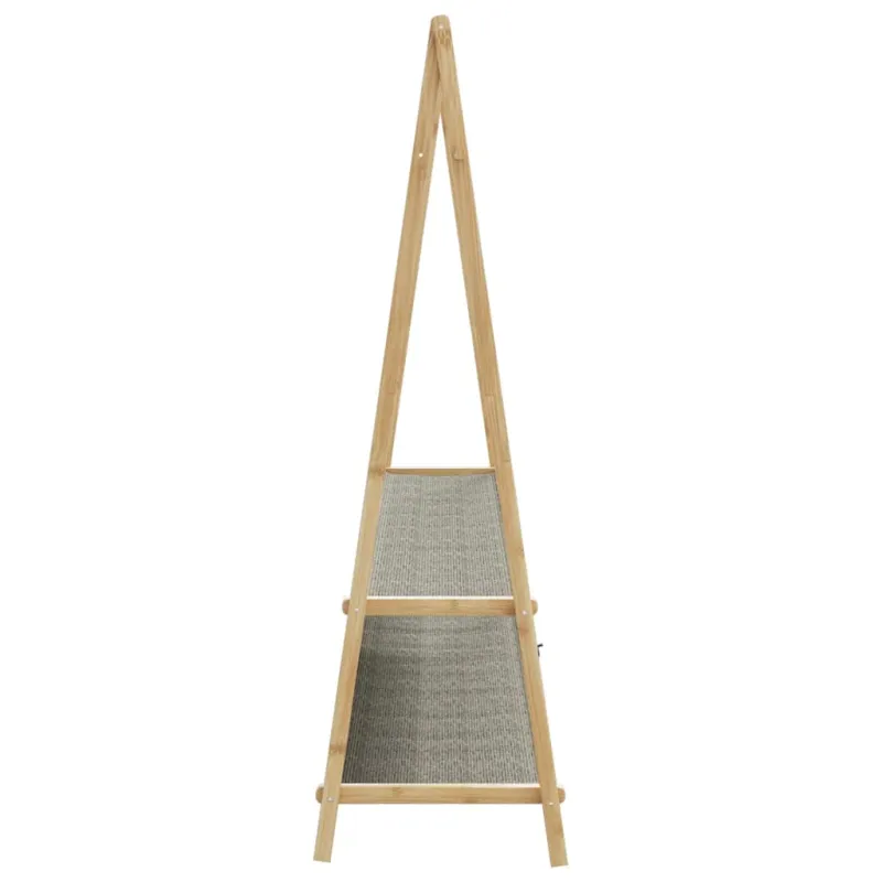 Drabužių kabykla su lentynomis, 132x45,5x150,5cm, bambukas