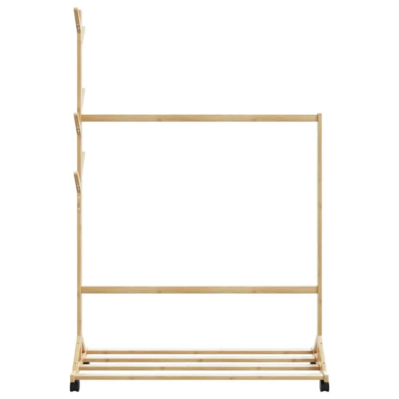 drabužių kabykla su kabliukais ir ratukais 100x35x157 cm