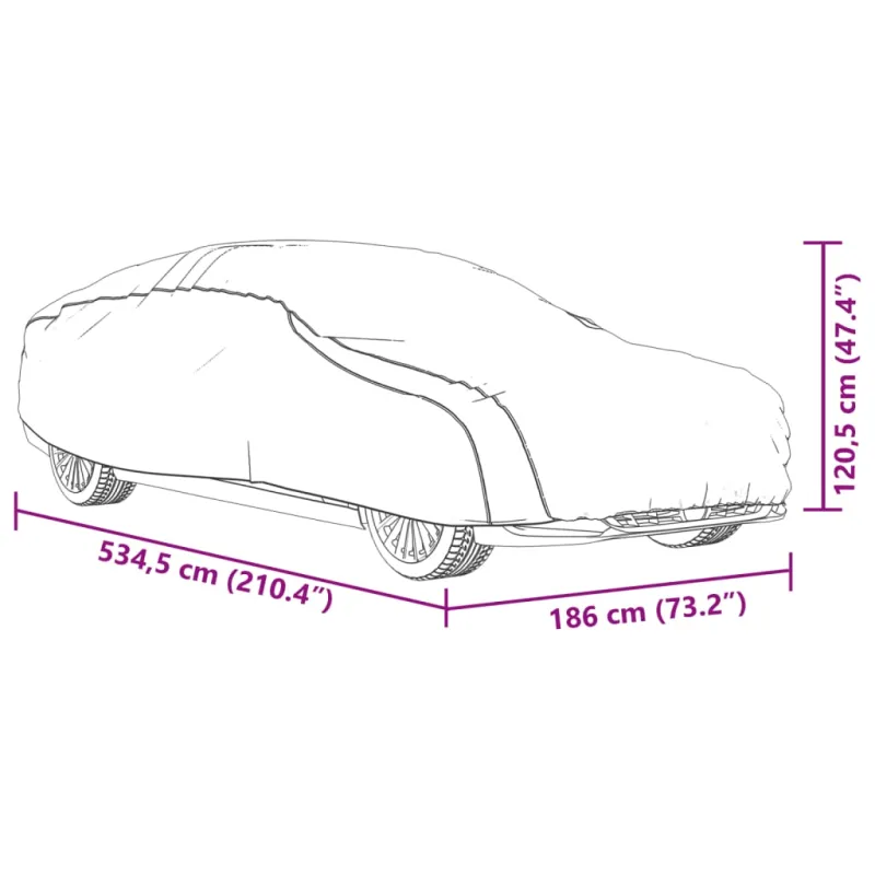 Automobilio uždangalas sedanams, sidabrinis, XL dydžio, PEVA