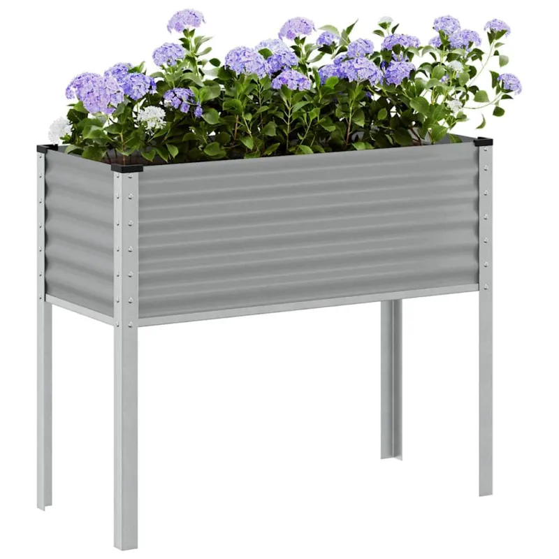 Sodo lovelis, pilkos spalvos, 100x45x90 cm, plienas