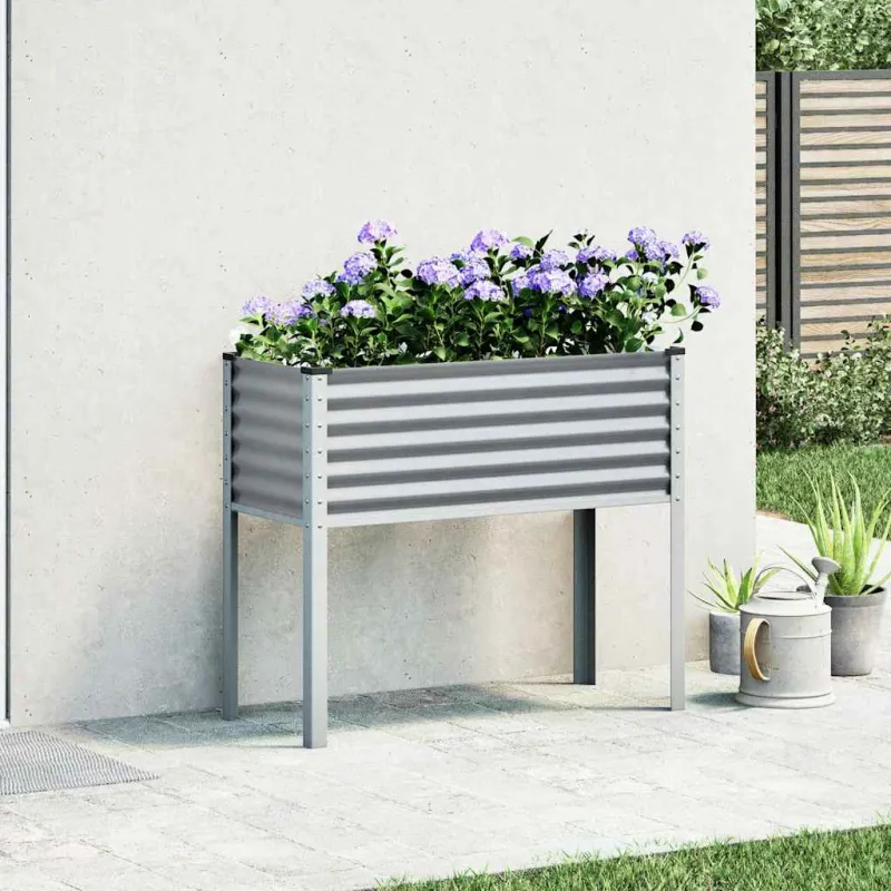Sodo lovelis, pilkos spalvos, 100x45x90 cm, plienas
