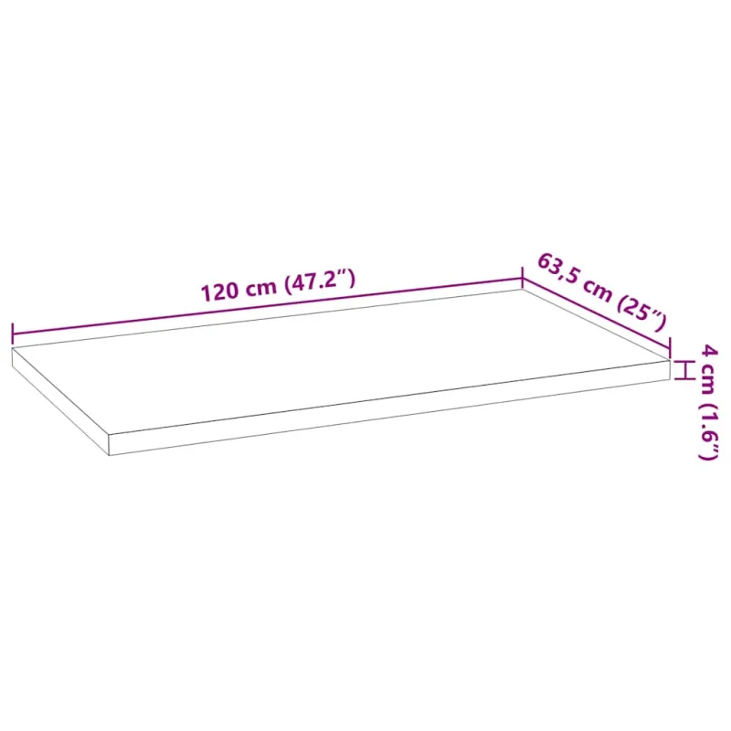 virtuvės stalviršis 120x63,5x4 cm ąžuolo masyvo stačiakampis