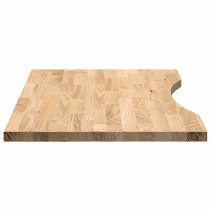 stalviršis neapdorotas 80x50x2,5 cm ąžuolo masyvo stačiakampis