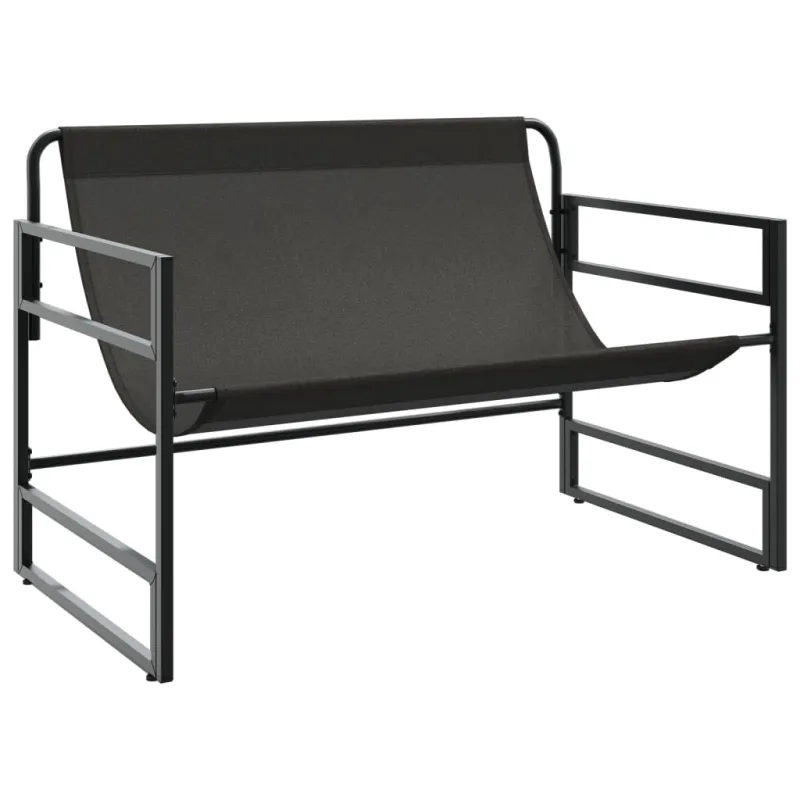 Sodo suoliukas su pagalvėle, antracito spalvos, 113cm, plienas