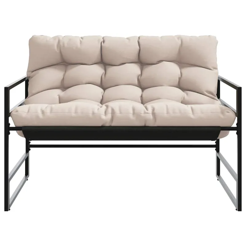 Sodo suoliukas su pagalvėle, taupe spalvos, 113cm, plienas