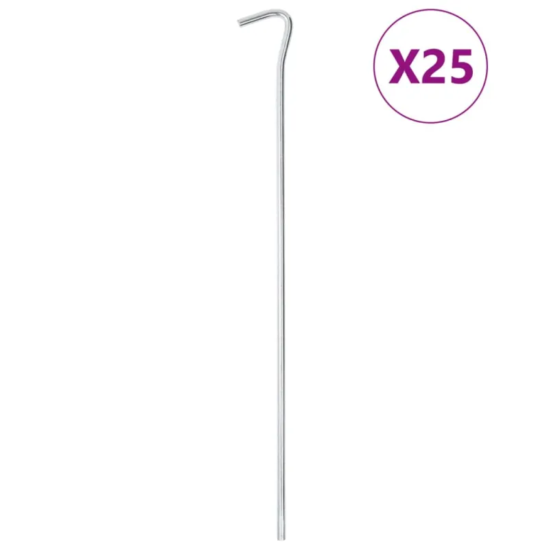 Palapinės kaiščiai, 25vnt., 30cm, skersmuo 7mm, plienas