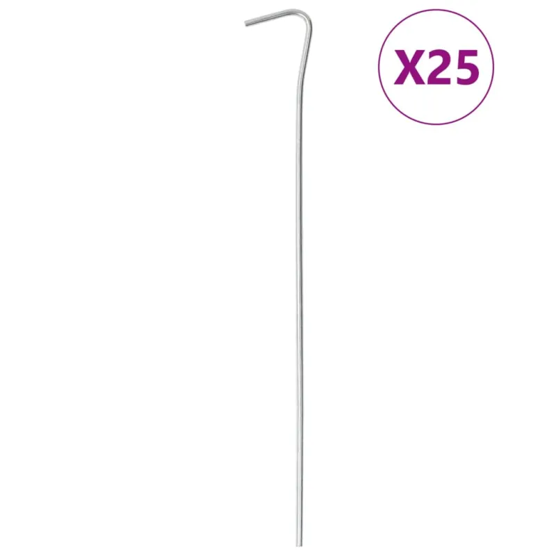 Palapinės kaiščiai, 25vnt., 23cm, skersmuo 3mm, plienas