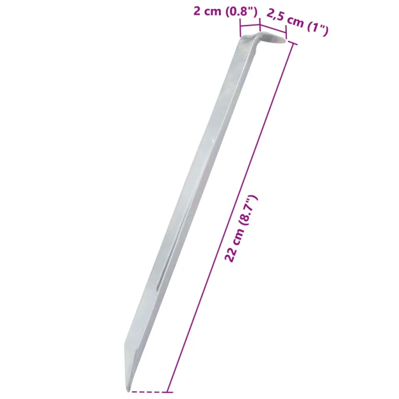 Palapinės kaiščiai, 24vnt., 22cm, skersmuo 20mm, plienas