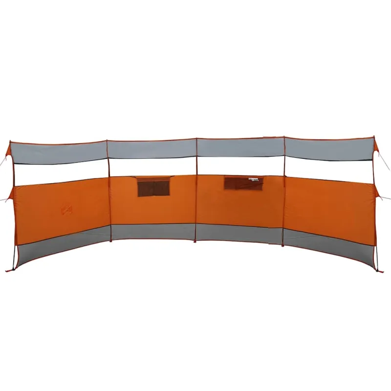 Stovyklavimo uždanga nuo vėjo, pilka ir oranžinė, 510x153 cm