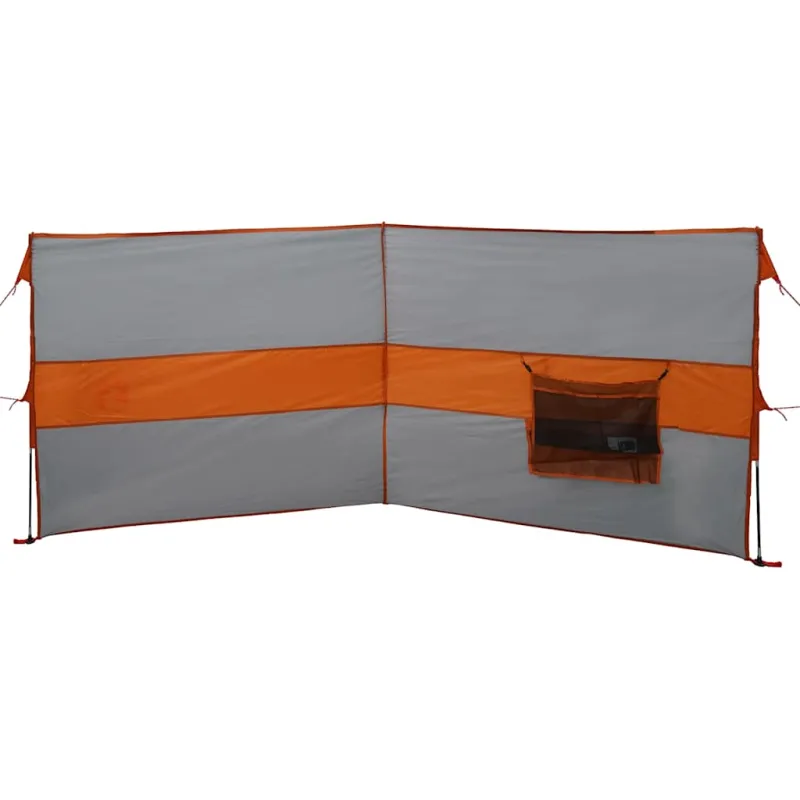 Stovyklavimo uždanga nuo vėjo, pilka ir oranžinė, 344x120 cm