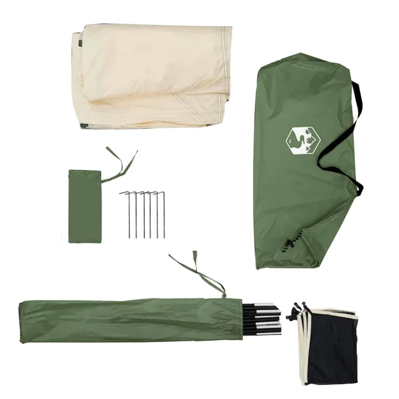 Camping Windbreak Green 340x130 cm Atsparus vandeniui