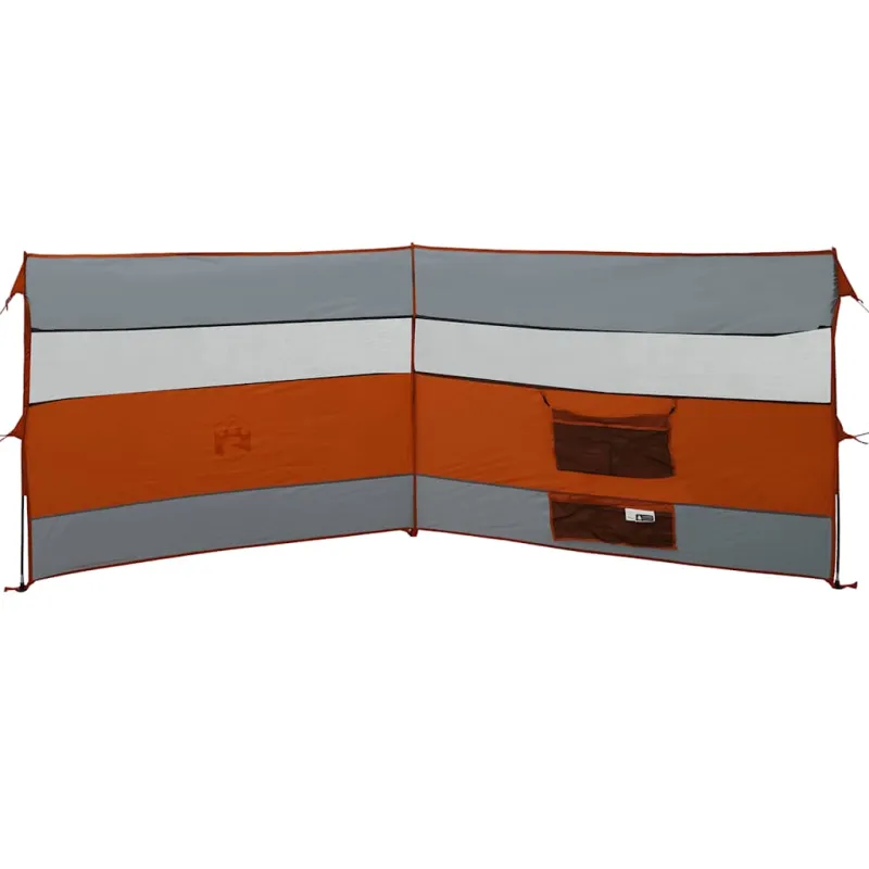 Stovyklavimo uždanga nuo vėjo, pilka ir oranžinė, 340x130 cm
