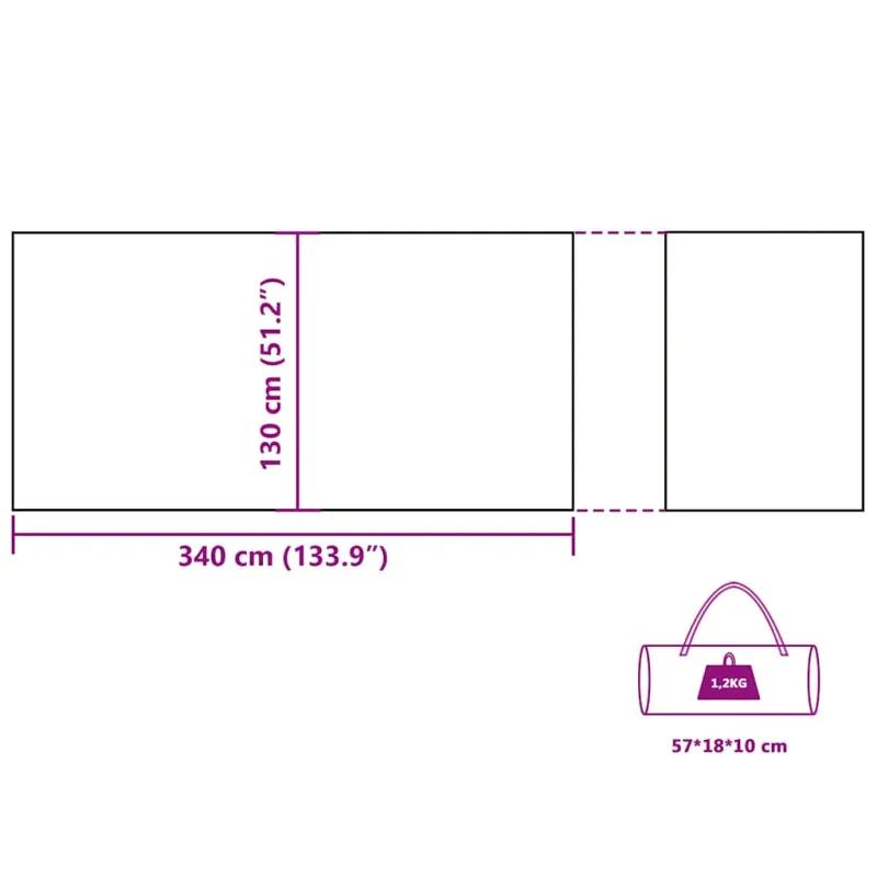 Stovyklavimo uždanga nuo vėjo, pilka ir oranžinė, 340x130 cm