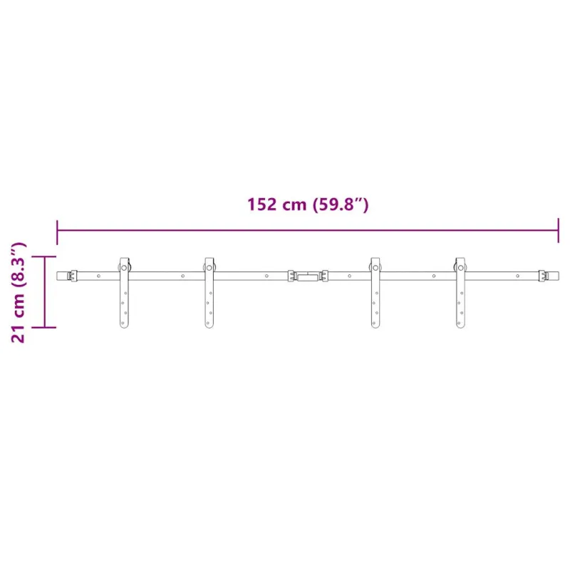 Stumdomų spintelės durelių rinkinys, 152cm, anglies plienas