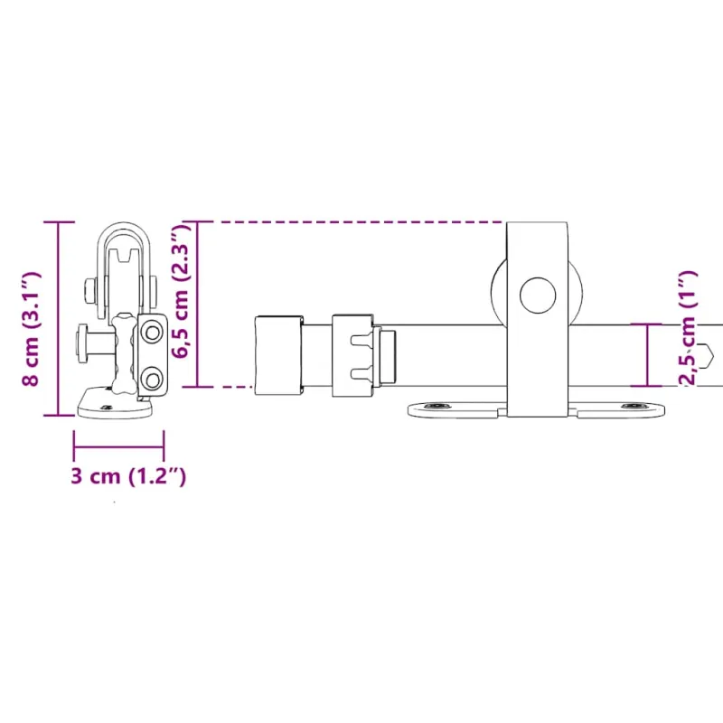 stumdomų spintelių durų komplektas 244 cm anglinis plienas