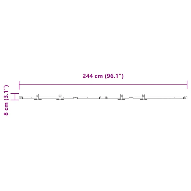 stumdomų spintelių durų komplektas 244 cm anglinis plienas