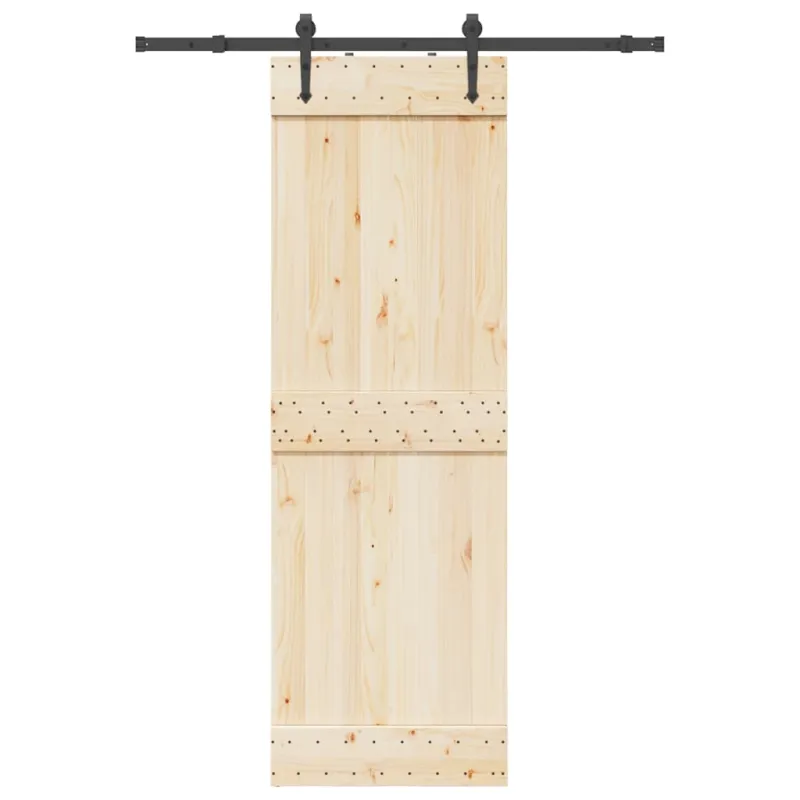 Stumdomų durų įrangos rinkinys, juodos sp., 152,5cm, plienas