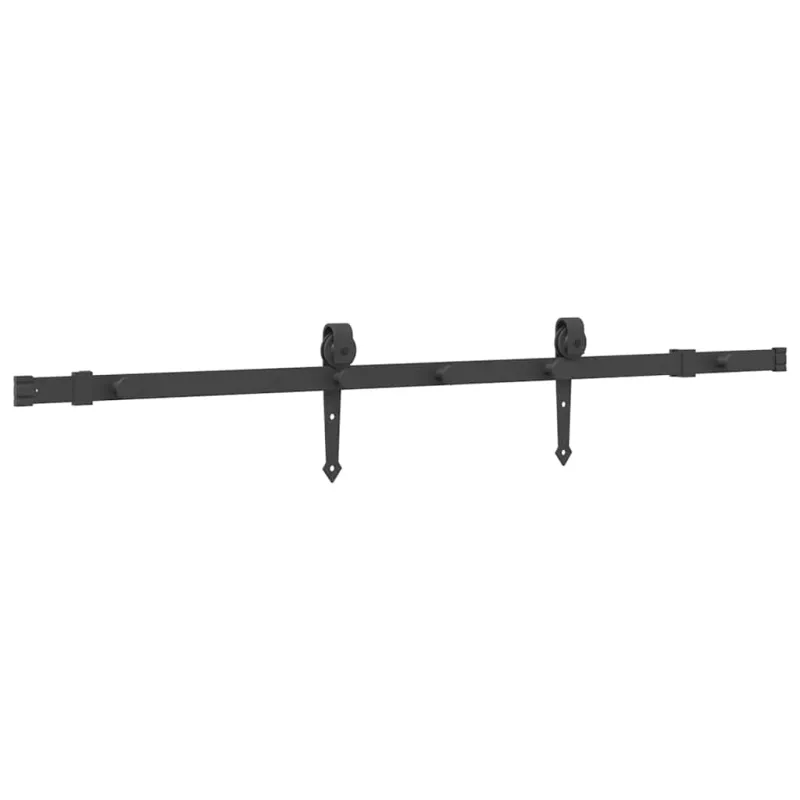 Stumdomų durų įrangos rinkinys, juodos sp., 152,5cm, plienas