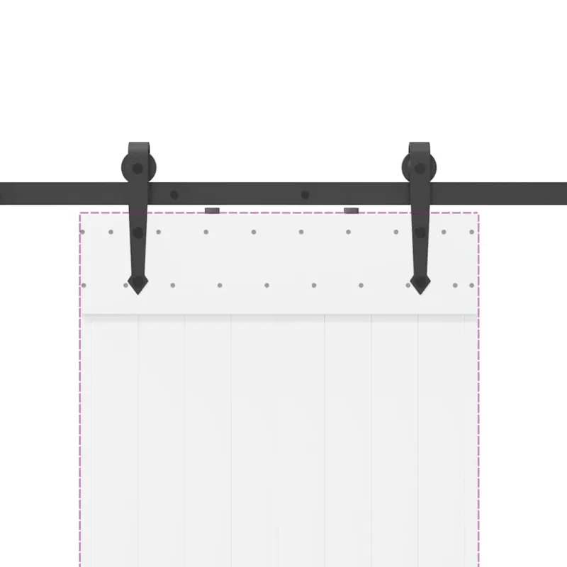 Stumdomų durų įrangos rinkinys, juodos sp., 213,5cm, plienas