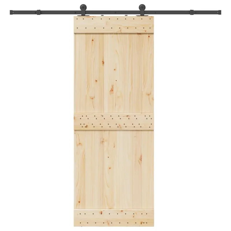 Stumdomų durų įrangos rinkinys, juodos sp., 213,5cm, plienas