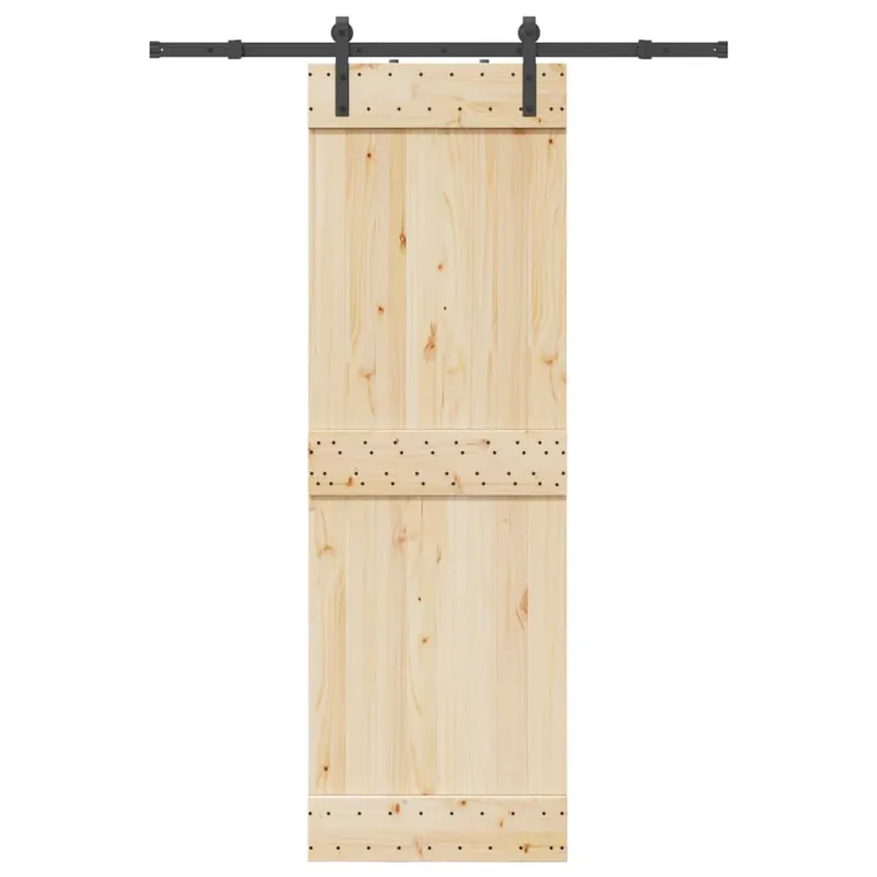 Stumdomų durų įrangos rinkinys, juodos sp., 152,5cm, plienas