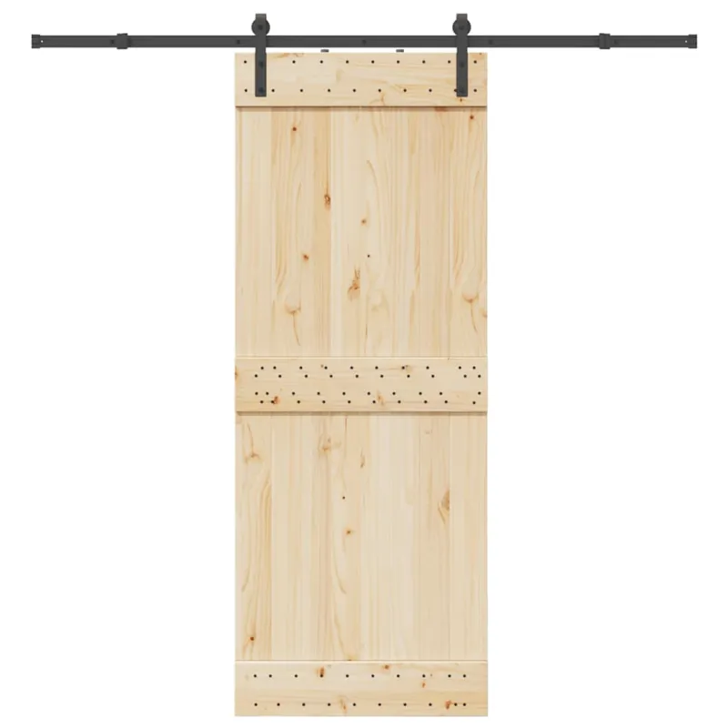 Stumdomų durų įrangos rinkinys, juodos sp., 213,5cm, plienas