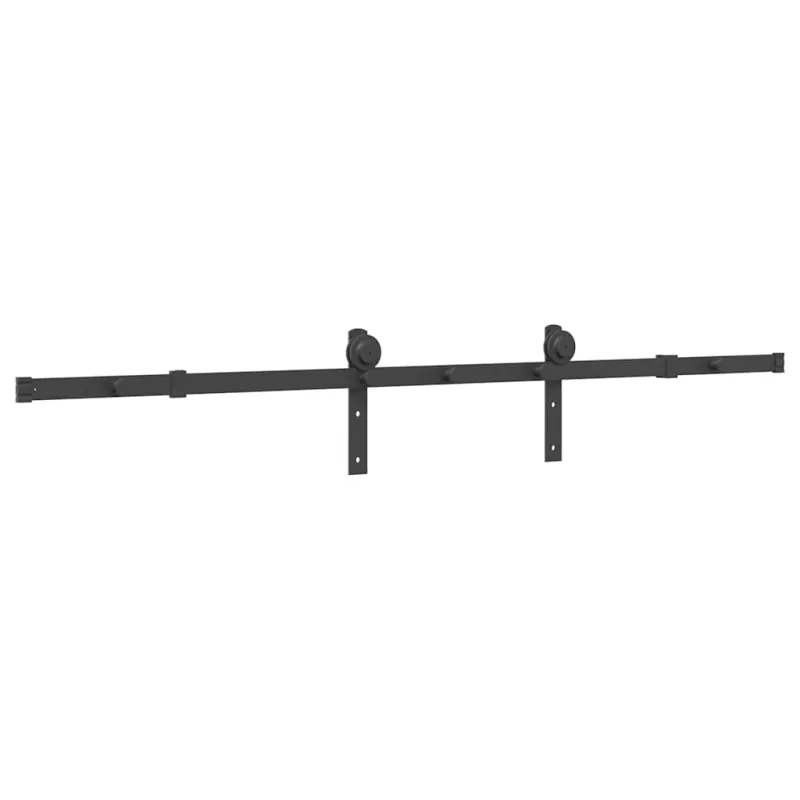 Stumdomų durų įrangos rinkinys, juodos spalvos, 183cm, plienas