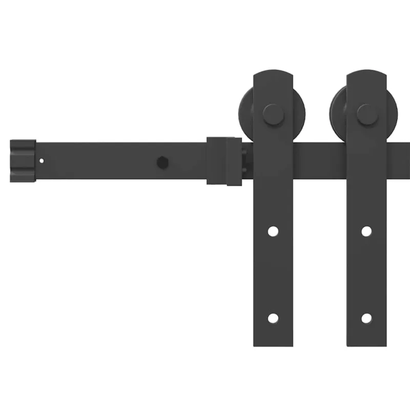 Stumdomų durų įrangos rinkinys, juodos spalvos, 183cm, plienas