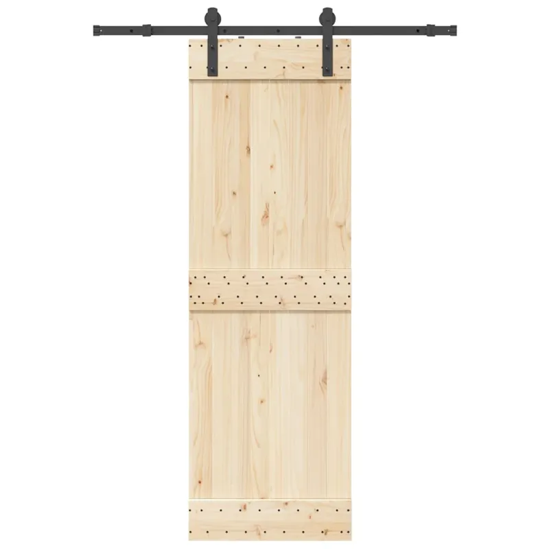 Stumdomų durų įrangos rinkinys, juodos sp., 152cm, plienas
