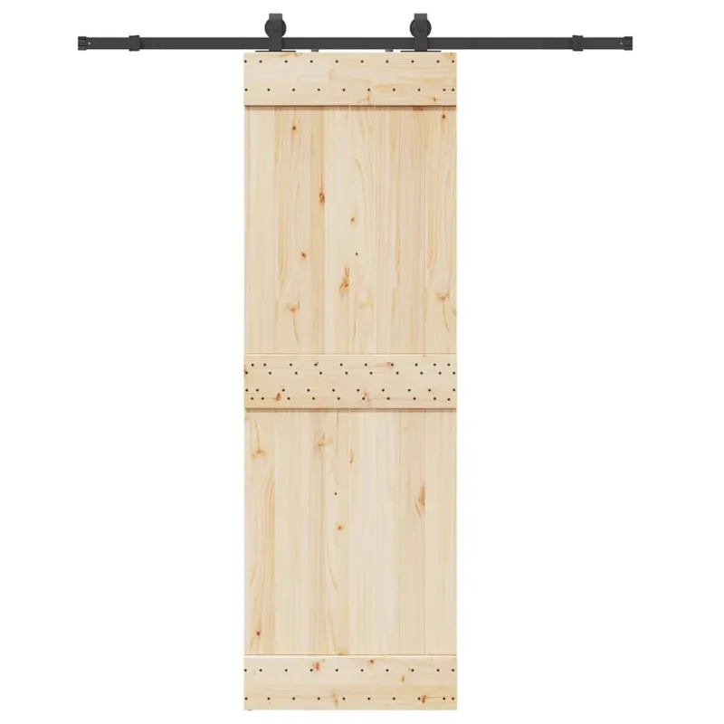 Stumdomų durų įrangos rinkinys, juodos spalvos, 183cm, plienas