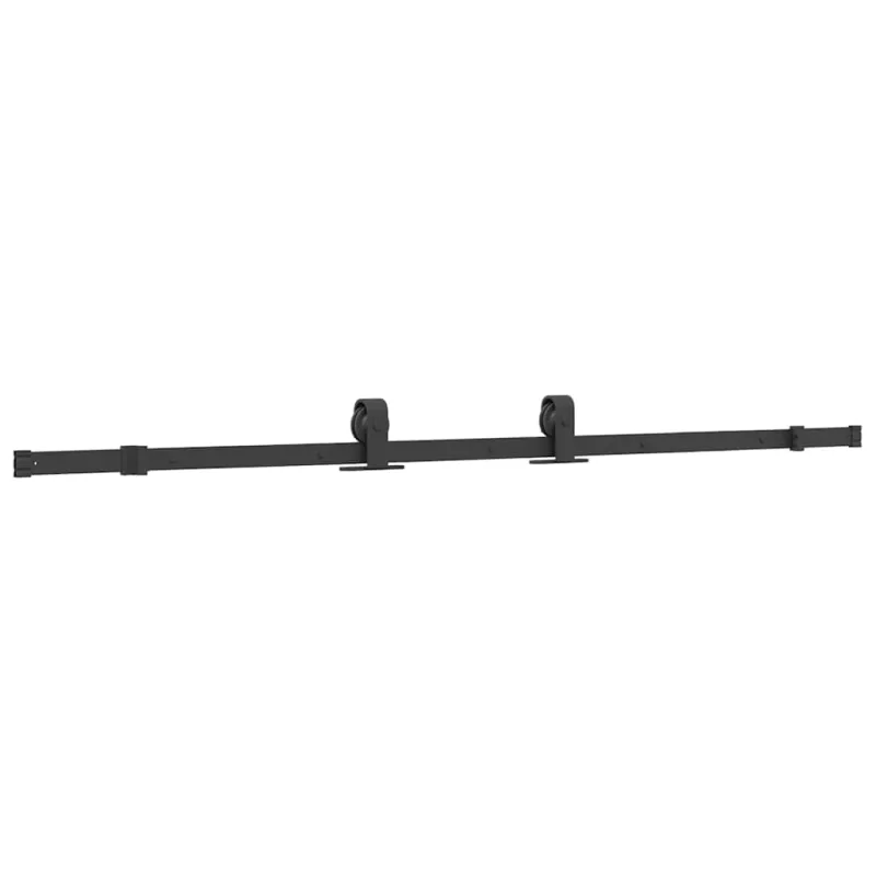 Stumdomų durų įrangos rinkinys, juodos spalvos, 183cm, plienas
