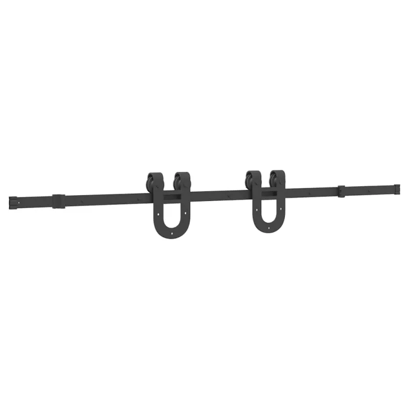 Stumdomų durų įrangos rinkinys, juodos spalvos, 183cm, plienas