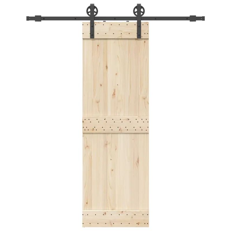 Stumdomų durų įrangos rinkinys, juodos spalvos, 183cm, plienas
