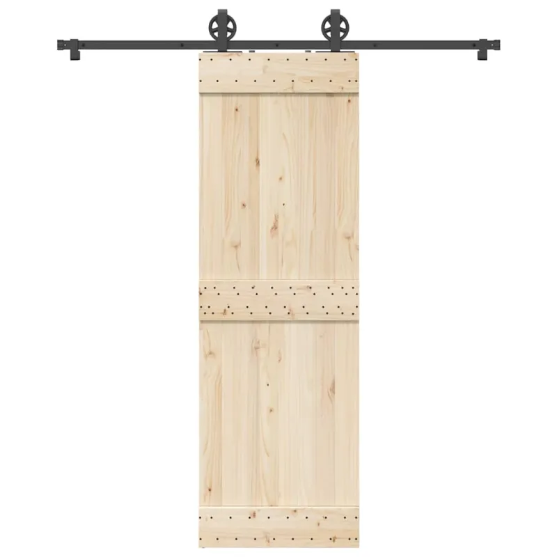 Stumdomų durų įrangos rinkinys, juodos spalvos, 183cm, plienas