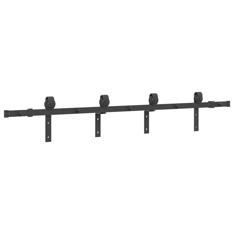 Stumdomų durų įrangos rinkinys, juodos spalvos, 183cm, plienas