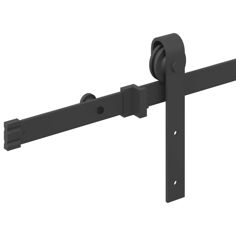 Stumdomų durų įrangos rinkinys, juodos spalvos, 183cm, plienas