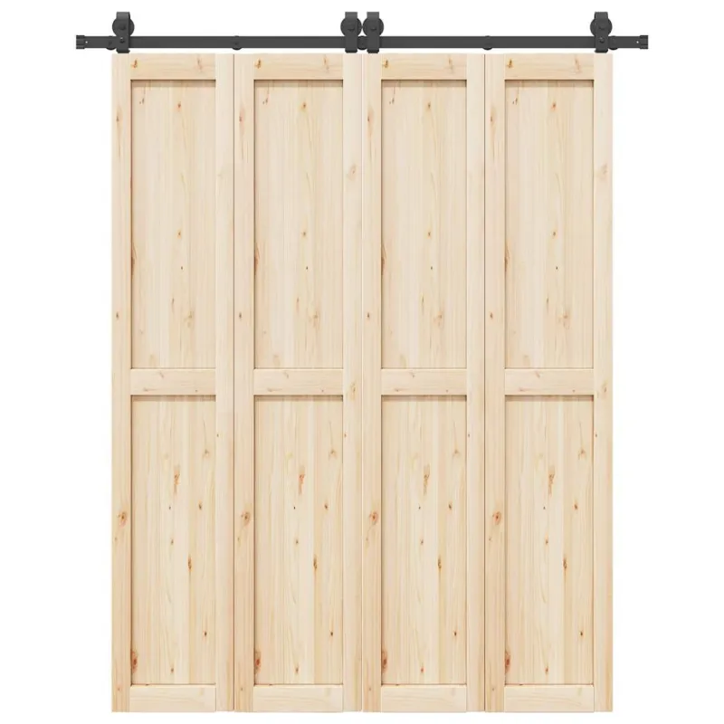 Stumdomų durų įrangos rinkinys, juodos spalvos, 183cm, plienas