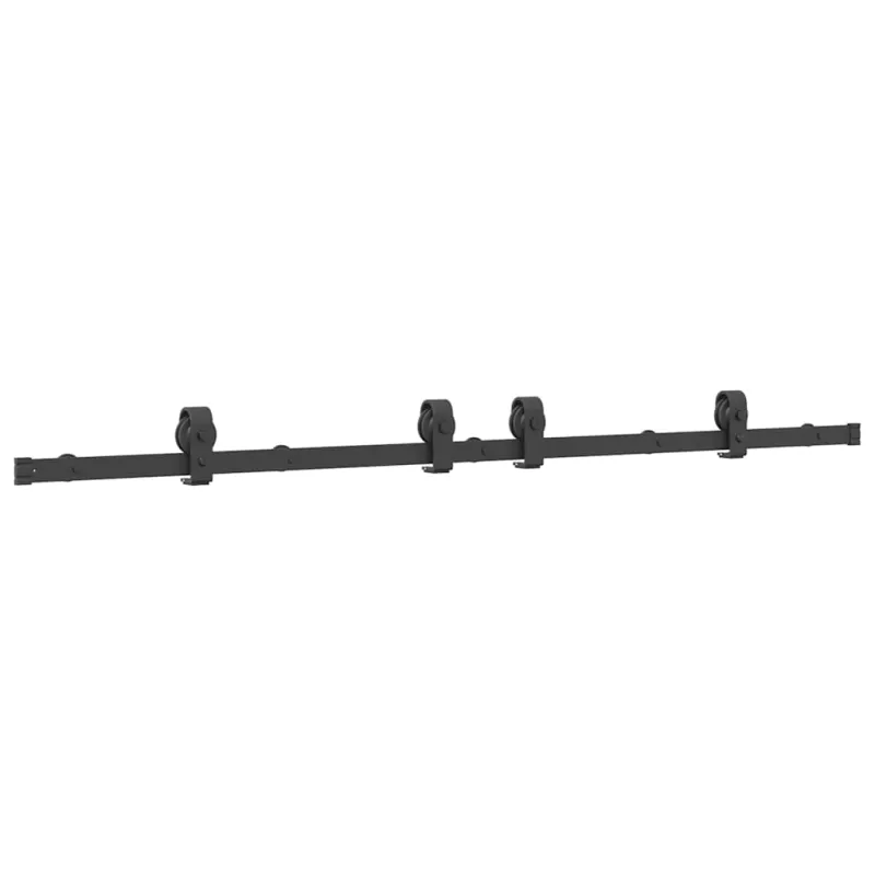 Stumdomų durų įrangos rinkinys, juodos spalvos, 183cm, plienas