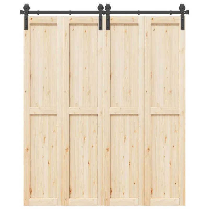 Stumdomų durų įrangos rinkinys, juodos spalvos, 183cm, plienas