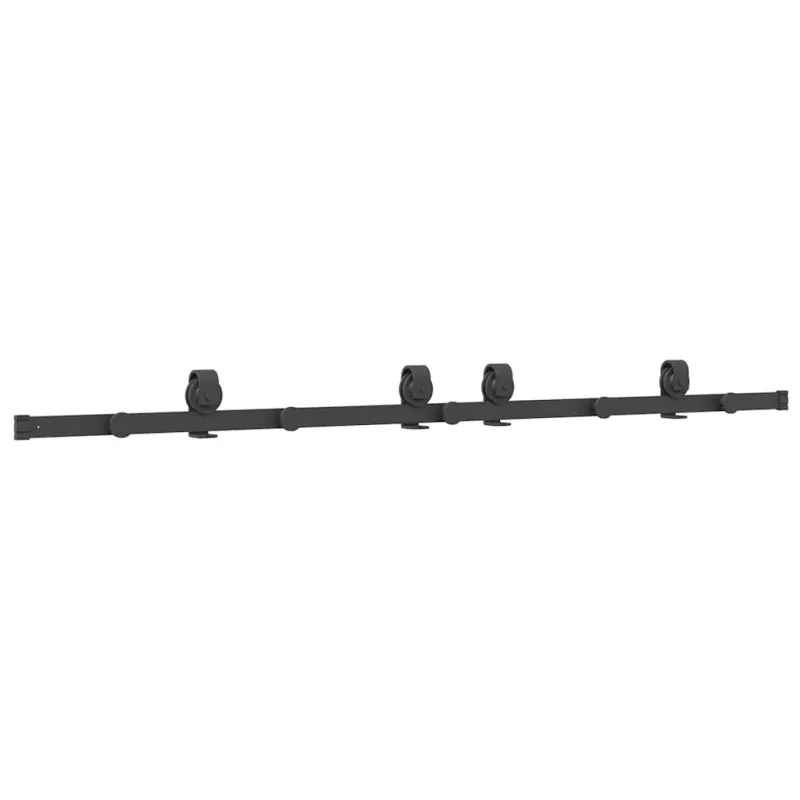 Stumdomų durų įrangos rinkinys, juodos spalvos, 183cm, plienas