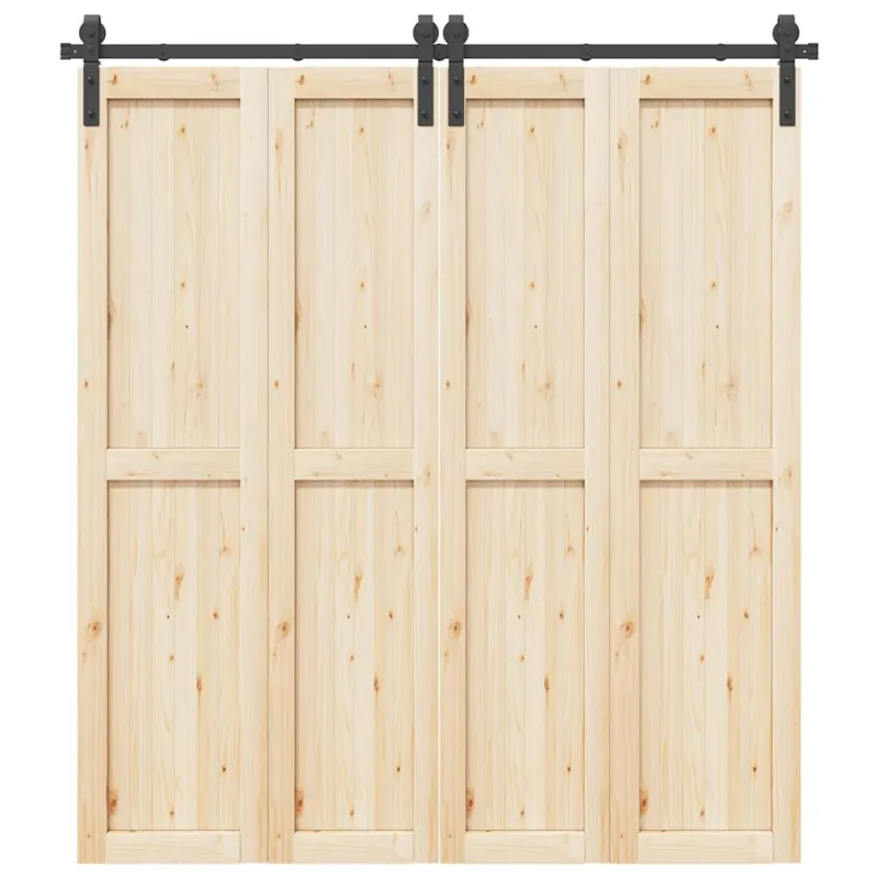 Stumdomų durų įrangos rinkinys, juodos sp., 200cm, plienas