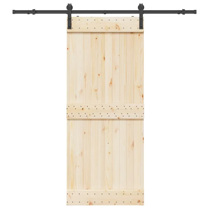 Stumdomų durų įrangos rinkinys, juodos spalvos, 183cm, plienas