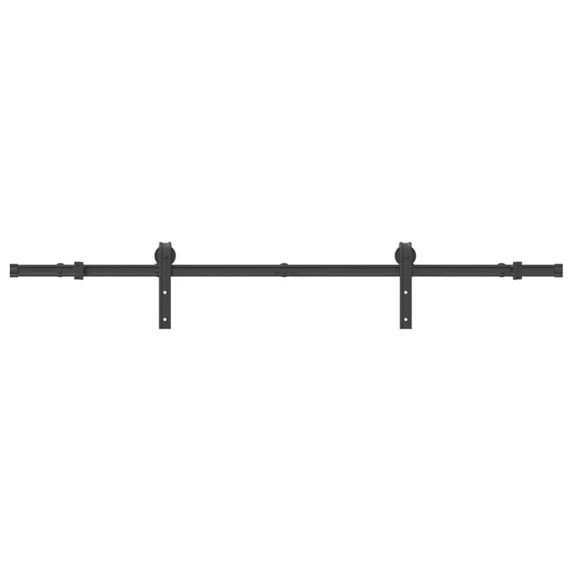 Stumdomų durų įrangos rinkinys, juodos spalvos, 183cm, plienas